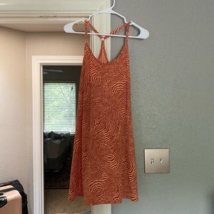 Outdoor Voices exercise dress, size large, melon zebra print